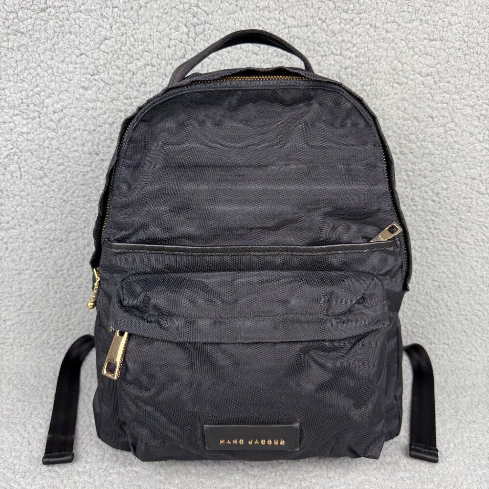 Marc Jacobs Bag Womens Black Varsity Backpack Nylon Book Travel Small Medium 3